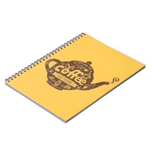 コーヒー好きのヴィンテージレトロカフェアート私はコーヒーが大好き ノートブック (左側)