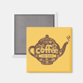 コーヒー好きのヴィンテージレトロカフェアート私はコーヒーが大好き マグネット (正面/裏面)