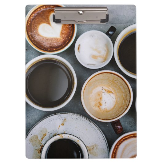 コーヒー好きの人がカフェインを夢見る クリップボード (正面)