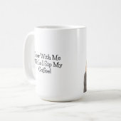 コーヒー好きの人が私に耐え忍ぶ コーヒーマグカップ (正面左)