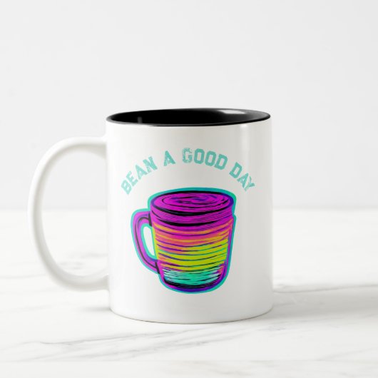 コーヒー好きの人に良い日を迎える ツートーンマグカップ (左)
