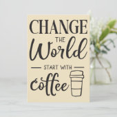 コーヒー好きの人はコーヒーで始まる サンキューカード (スタンド正面)