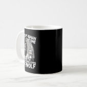 コーヒー好きの人狼の人間の衣装ハおもしろいロウ コーヒーマグカップ (正面左)