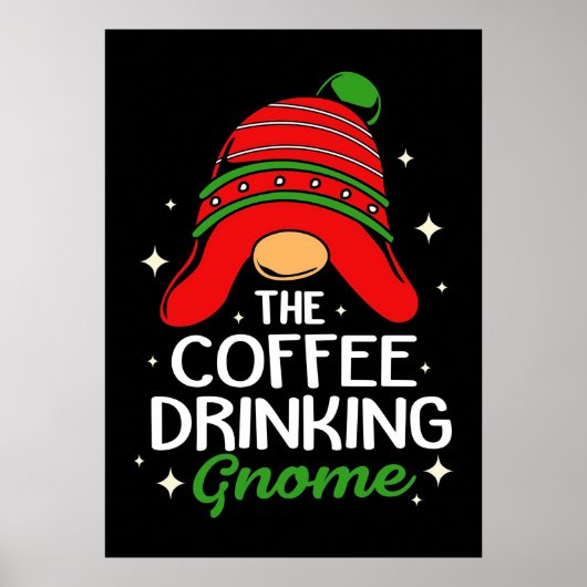 コーヒー好きの小人 コーヒーを飲む小人 ポスター (正面)