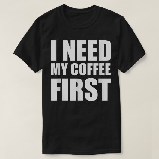 コーヒー好きの方にコーヒーおもしろいを飲む Tシャツ (デザイン正面)