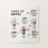 コーヒー好きの種類のコーヒー ジグソーパズル (縦)