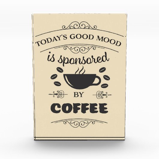 コーヒー好きの良い気分がコーヒーの後援になる フォトブロック (正面)