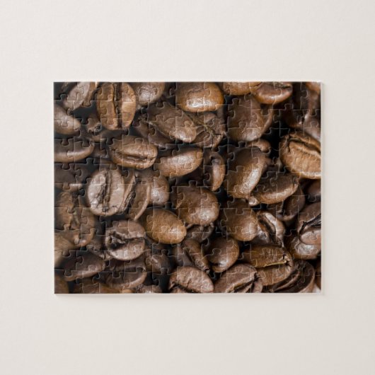 コーヒー好きの豆の茶色の背景 ジグソーパズル (横)
