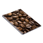 コーヒー好きの豆の茶色の背景 ノートブック (右側)