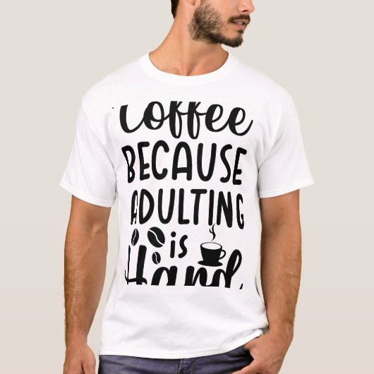 コーヒー好きへのギフト, コーヒー愛好家へのプレゼント, コーヒー Tシャツ (正面)