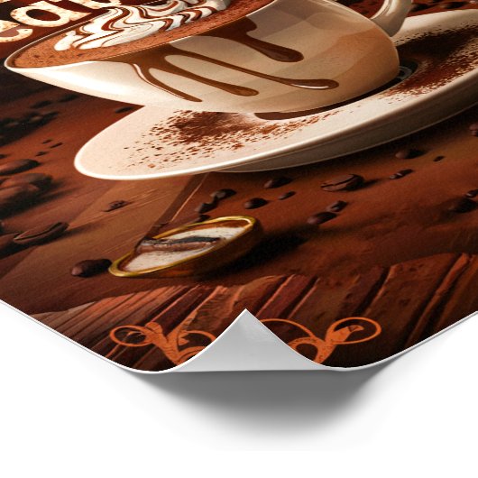 コーヒー好きやる気を起こさせる引用文の創造性 ポスター (角)