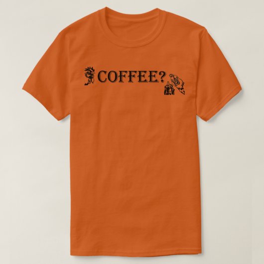 コーヒー好きアンプチキン Tシャツ (デザイン正面)