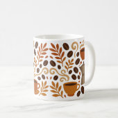 コーヒー好きイラストレーションと豆 コーヒーマグカップ (正面右)