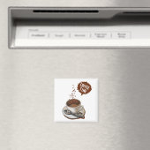 コーヒー好きクラシックのブラウンのためのコーヒータイムアート マグネット (インサイチュ (食洗機))