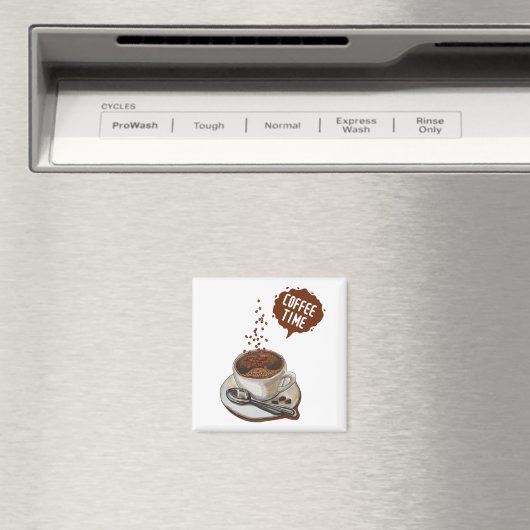 コーヒー好きクラシックのブラウンのためのコーヒータイムアート マグネット (インサイチュ (食洗機))