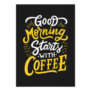 コーヒー好きグッドモーニングはコーヒーで始まる フォトプリント           