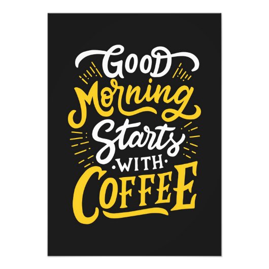 コーヒー好きグッドモーニングはコーヒーで始まる フォトプリント            (正面)