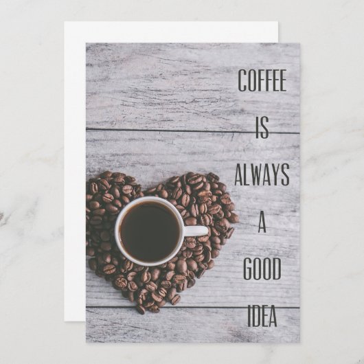 コーヒー好きコーヒーはいつも良いアイディア セーブザデート (正面/裏面)
