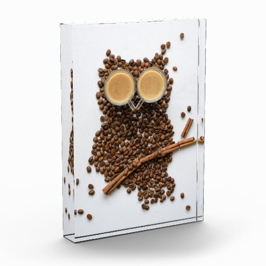 コーヒー好きコーヒーフクロウ フォトブロック (左)