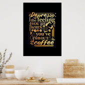 コーヒー好きコーヒー走を飲み干す ポスター (キッチン)