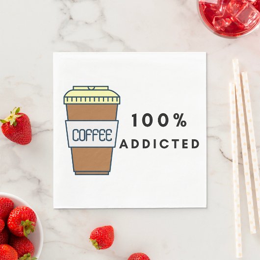 コーヒー好きデザイン100%中毒カフェイン スタンダードランチョンナプキン