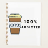 コーヒー好きデザイン100%中毒カフェイン プランナー手帳 (正面)