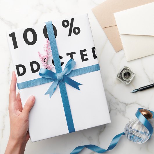 コーヒー好きデザイン100%中毒カフェイン ラッピングペーパー