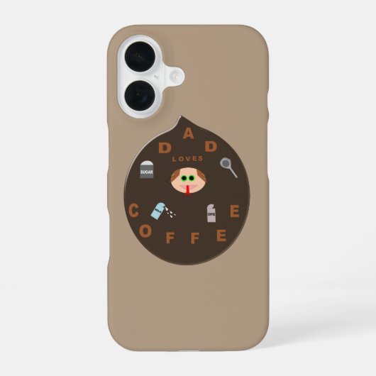 コーヒー好きパパモンスター iPhone 16ケース (裏面)