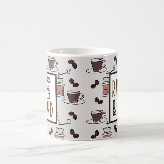 コーヒー好きマグカップの上昇と挽き コーヒーマグカップ (中央)