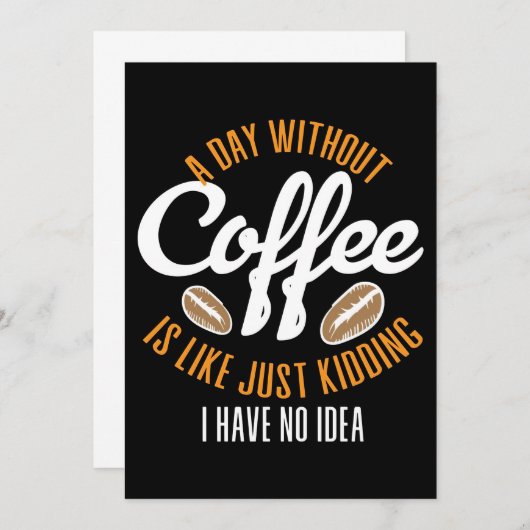 コーヒー好き一日コーヒーなしアイディア 招待状 (正面/裏面)