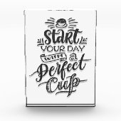 コーヒー好き完璧なコーヒーで一日を始める フォトブロック (正面)