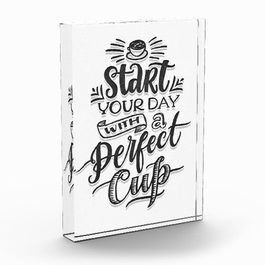コーヒー好き完璧なコーヒーで一日を始める フォトブロック (左)