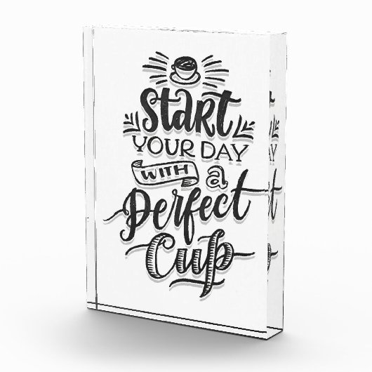 コーヒー好き完璧なコーヒーで一日を始める フォトブロック (右)