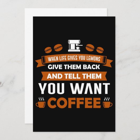 コーヒー好き彼らにコーヒーが欲しいと言う 招待状 (正面/裏面)