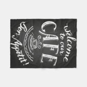 コーヒー好き我々のカフェ フリースブランケット (正面(横))