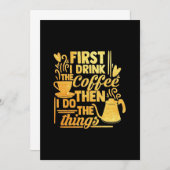 コーヒー好き最初にコーヒーを飲む 招待状 (正面/裏面)