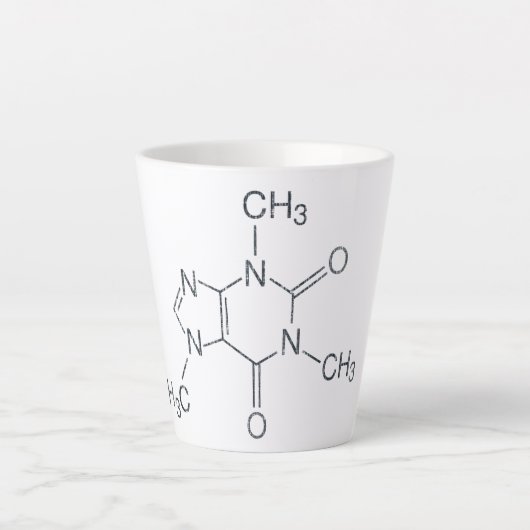 コーヒー好き用カフェイン分子ツートーンコーヒー カフェラテマグ (正面)