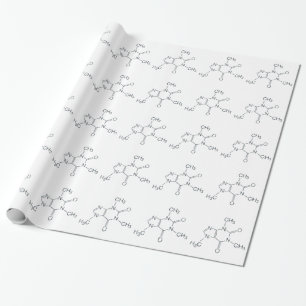 コーヒー好き用カフェイン分子 ラッピングペーパー