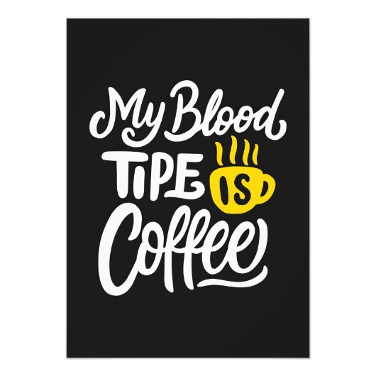 コーヒー好き私の血液型はコーヒー フォトプリント            (正面)