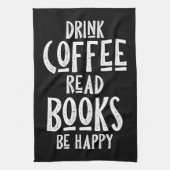 コーヒー好き飲読み喫茶本が幸せ キッチンタオル (縦)