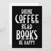 コーヒー好き飲読み喫茶本が幸せ 招待状 (正面/裏面)