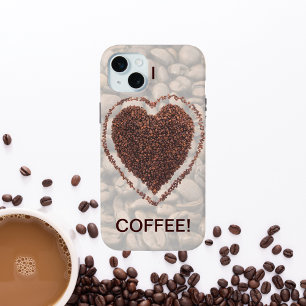 コーヒー好き コーヒー豆 ハート 15 プラス iPhone 15 MINIケース