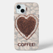 コーヒー好き コーヒー豆 ハート 15 プラス Case-Mate iPhoneケース (裏面)