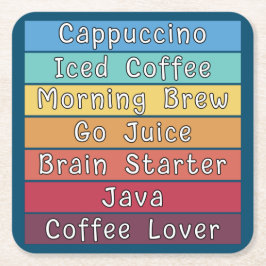 コーヒー好き スクエアペーパーコースター