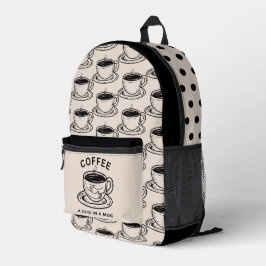 コーヒー好き マグのバックパックでハグ プリントバックパック