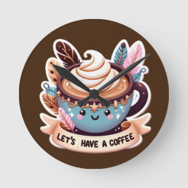 コーヒー好き ラウンド壁時計