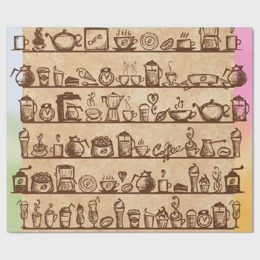 コーヒー好き ラッピングペーパー (フラット)
