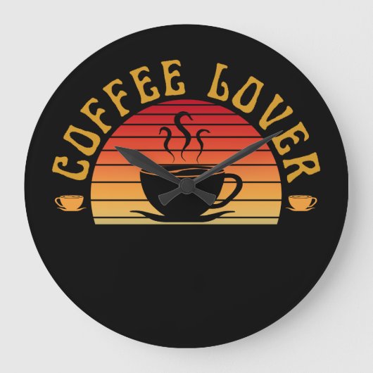 コーヒー好き ラージ壁時計 (正面)