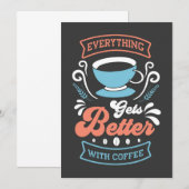 コーヒー好き 全てはコーヒーがあれば良くなる 招待状 (正面/裏面)