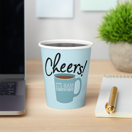 コーヒー好き – 応援!どこかで8時だ 紙コップ (インサイチュ)